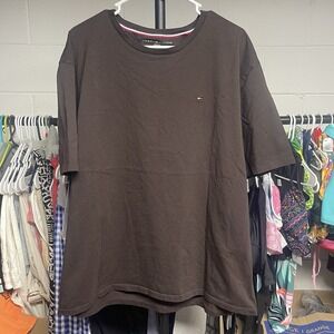 Tommy Hilfiger Men's Brown T-Shirt XXL Short Sleeve Logo Tee Classic Casual